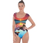 Sunset Over A Lake Short Sleeve Leotard 