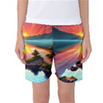 Sunset Over A Lake Women s Basketball Shorts