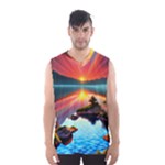 Sunset Over A Lake Men s Basketball Tank Top