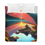 Sunset Over A Lake Duvet Cover Double Side (Full/ Double Size)