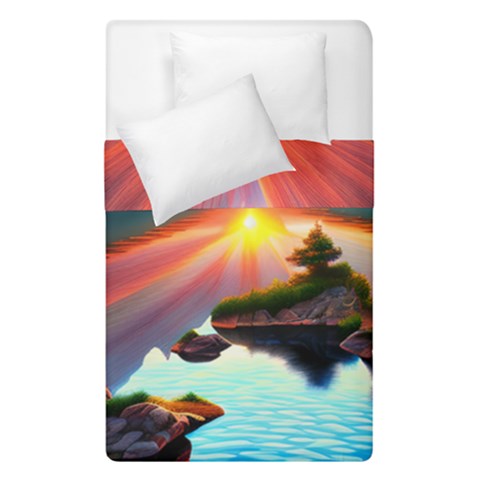 Sunset Over A Lake Duvet Cover Double Side (Single Size) from ArtsNow.com