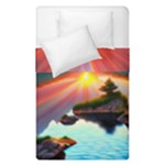 Sunset Over A Lake Duvet Cover Double Side (Single Size)