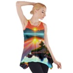 Sunset Over A Lake Side Drop Tank Tunic