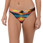 Sunset Over A Lake Band Bikini Bottoms