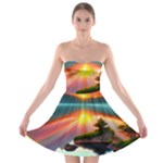 Sunset Over A Lake Strapless Bra Top Dress