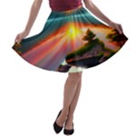 Sunset Over A Lake A-line Skater Skirt