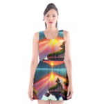 Sunset Over A Lake Scoop Neck Skater Dress