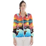 Sunset Over A Lake Women s Windbreaker