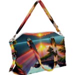 Sunset Over A Lake Canvas Crossbody Bag