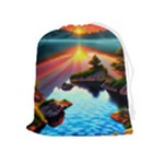 Sunset Over A Lake Drawstring Pouch (XL)