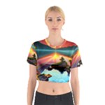 Sunset Over A Lake Cotton Crop Top