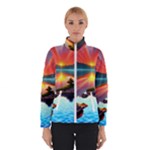 Sunset Over A Lake Women s Bomber Jacket