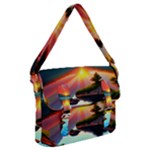 Sunset Over A Lake Buckle Messenger Bag