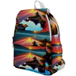 Sunset Over A Lake Top Flap Backpack