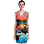 Sunset Over A Lake Classic Sleeveless Midi Dress