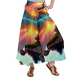 Sunset Over A Lake Satin Palazzo Pants