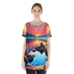 Sunset Over A Lake Skirt Hem Sports Top