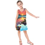 Sunset Over A Lake Kids  Sleeveless Dress