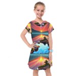 Sunset Over A Lake Kids  Drop Waist Dress