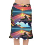 Sunset Over A Lake Short Mermaid Skirt