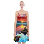 Sunset Over A Lake Spaghetti Strap Velvet Dress