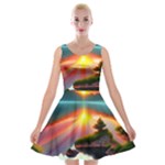 Sunset Over A Lake Velvet Skater Dress