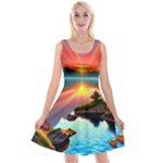 Sunset Over A Lake Reversible Velvet Sleeveless Dress