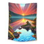 Sunset Over A Lake Medium Tapestry