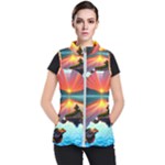 Sunset Over A Lake Women s Puffer Vest