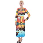 Sunset Over A Lake Velvet Maxi Wrap Dress