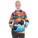 Sunset Over A Lake Women s Hooded Pullover