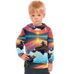 Sunset Over A Lake Kids  Hooded Pullover