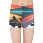 Sunset Over A Lake Kids  Sports Shorts