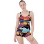 Sunset Over A Lake Boyleg Tankini Set 