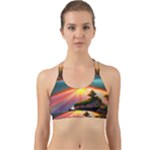 Sunset Over A Lake Back Web Sports Bra