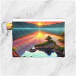 Sunset Over A Lake Canvas Cosmetic Bag (Medium)