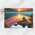 Sunset Over A Lake Canvas Cosmetic Bag (XL)