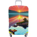 Sunset Over A Lake Luggage Cover (Large)