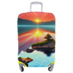 Sunset Over A Lake Luggage Cover (Medium)