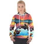 Sunset Over A Lake Women s Overhead Hoodie