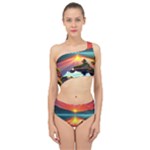 Sunset Over A Lake Spliced Up Two Piece Swimsuit