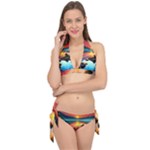 Sunset Over A Lake Tie It Up Bikini Set