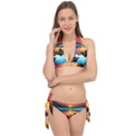 Sunset Over A Lake Tie It Up Bikini Set