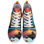 Sunset Over A Lake Men s Lightweight High Top Sneakers