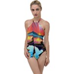 Sunset Over A Lake Go with the Flow One Piece Swimsuit