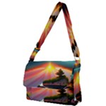 Sunset Over A Lake Full Print Messenger Bag (S)