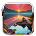 Sunset Over A Lake Mini Square Pouch