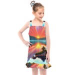 Sunset Over A Lake Kids  Overall Dress