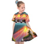 Sunset Over A Lake Kids  Sailor Dress