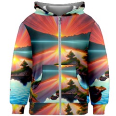 Kids  Zipper Hoodie Without Drawstring 
